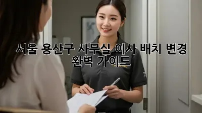 서울 용산구 사무실 이사 배치 변경 완벽 가이드